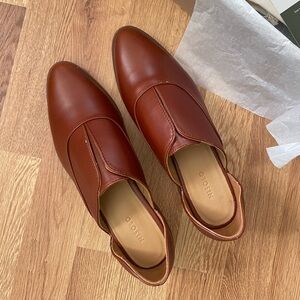NEW Nisolo Emma d’Orsay Leather Shoes Brandy Size 9.5